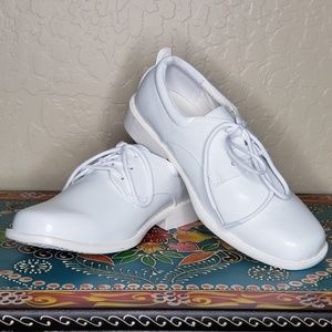 Tip Top White Patent Leather Oxford Shoes
